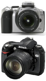 Canon EOS 300D et Nikon D70